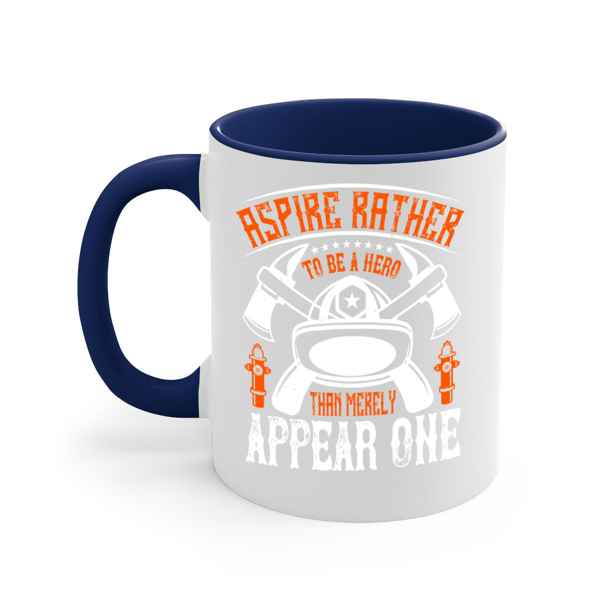 Aspire rather to be a hero mug in five vibrant colors with a glossy finish and easy-grip handle, perfect for coffee and tea.